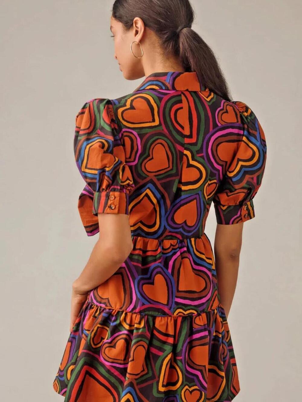 FARM Rio Short-Sleeve Bow-Front Mini Dress-  XS - Picture 4 of 6